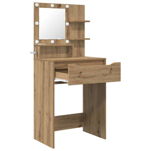 Schminktisch Artisan Eiche mit Hollywood-Lichtern