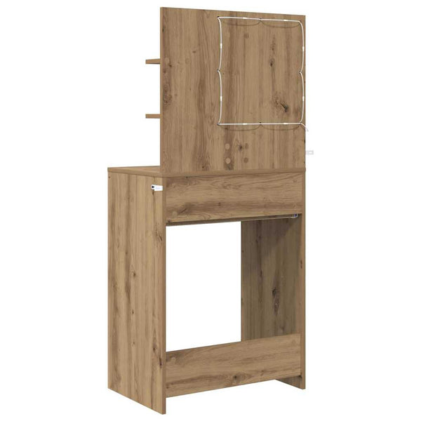 Schminktisch Artisan Eiche mit Hollywood-Lichtern