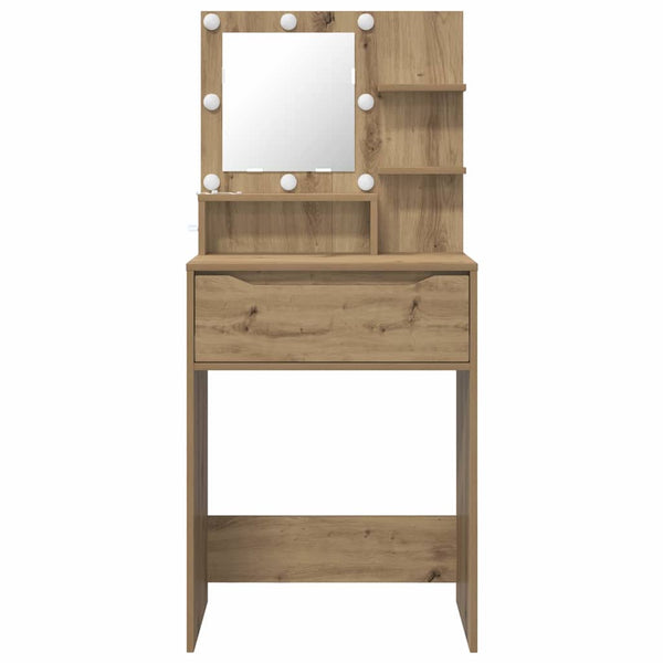 Schminktisch Artisan Eiche mit Hollywood-Lichtern