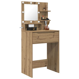 Schminktisch Artisan Eiche mit Hollywood-Lichtern