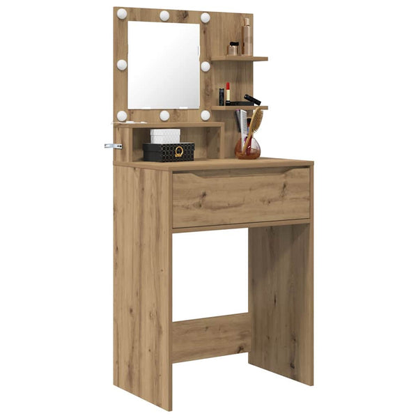 Schminktisch Artisan Eiche mit Hollywood-Lichtern