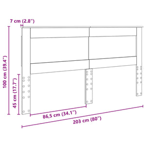 vidaXL Tête de lit avec tête de lit en bois de récupération 200 cm en bois d'ingénierie