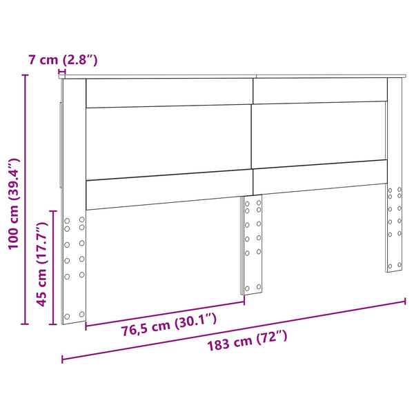 Graues Sonoma Kopfteil 180 cm