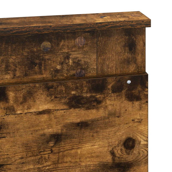 vidaXL Tête de lit avec tête de lit Chêne fumé 160 cm Bois d'ingénierie
