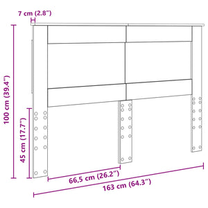 vidaXL Tête de lit avec tête de lit Chêne fumé 160 cm Bois d'ingénierie