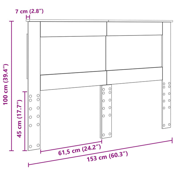 Graues Sonoma Kopfteil 150 cm