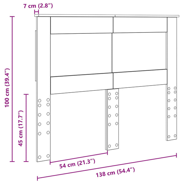 vidaXL Tête de lit avec panneau Blanc 135 cm Bois d'ingénierie