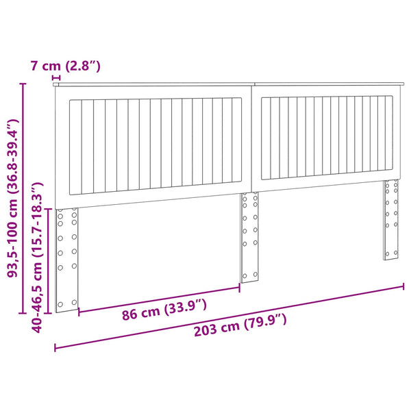 Geräucherte Eiche Kopfteil 200 cm