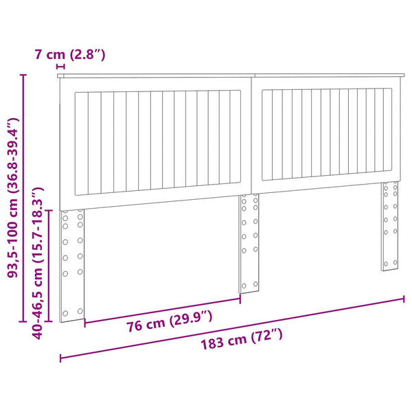 Kopfteil Grau Beton 180 cm