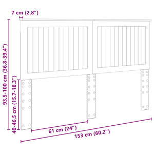 vidaXL Tête de lit avec tête de lit Noir aspect chêne 150 cm Bois d'ingénierie