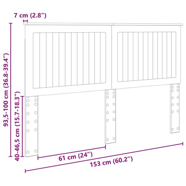 vidaXL Tête de lit avec tête de lit chêne Sonoma 150 cm Bois d'ingénierie