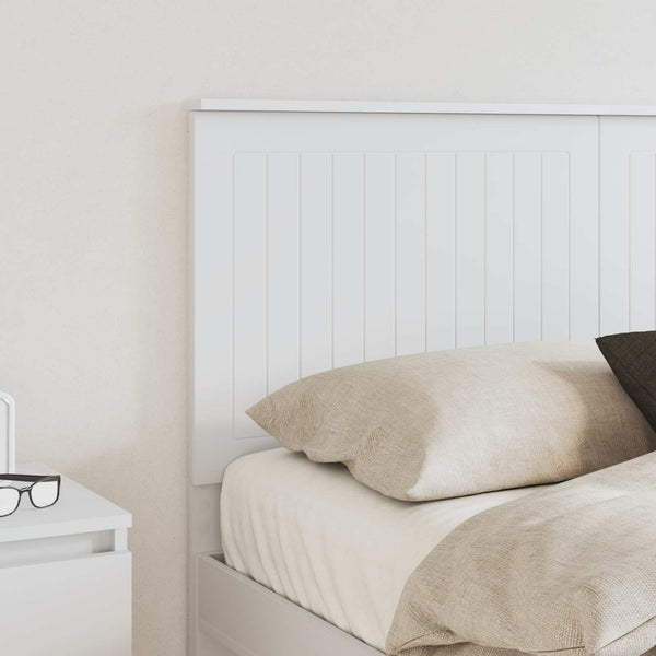 vidaXL Tête de lit avec bandes LED Blanc 140 cm Bois d'ingénierie