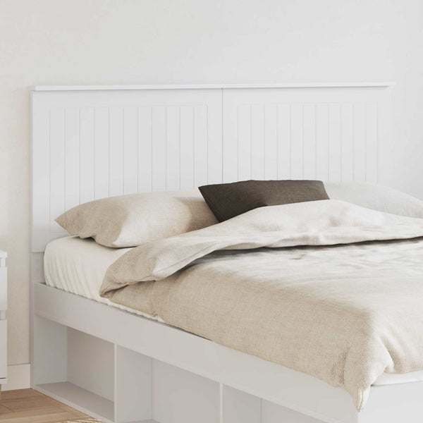 vidaXL Tête de lit avec bandes LED Blanc 140 cm Bois d'ingénierie
