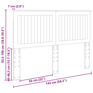 vidaXL Tête de lit avec bandes LED Blanc 140 cm Bois d'ingénierie