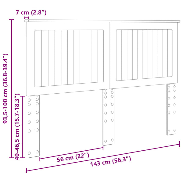 vidaXL Tête de lit avec bandes LED Blanc 140 cm Bois d'ingénierie