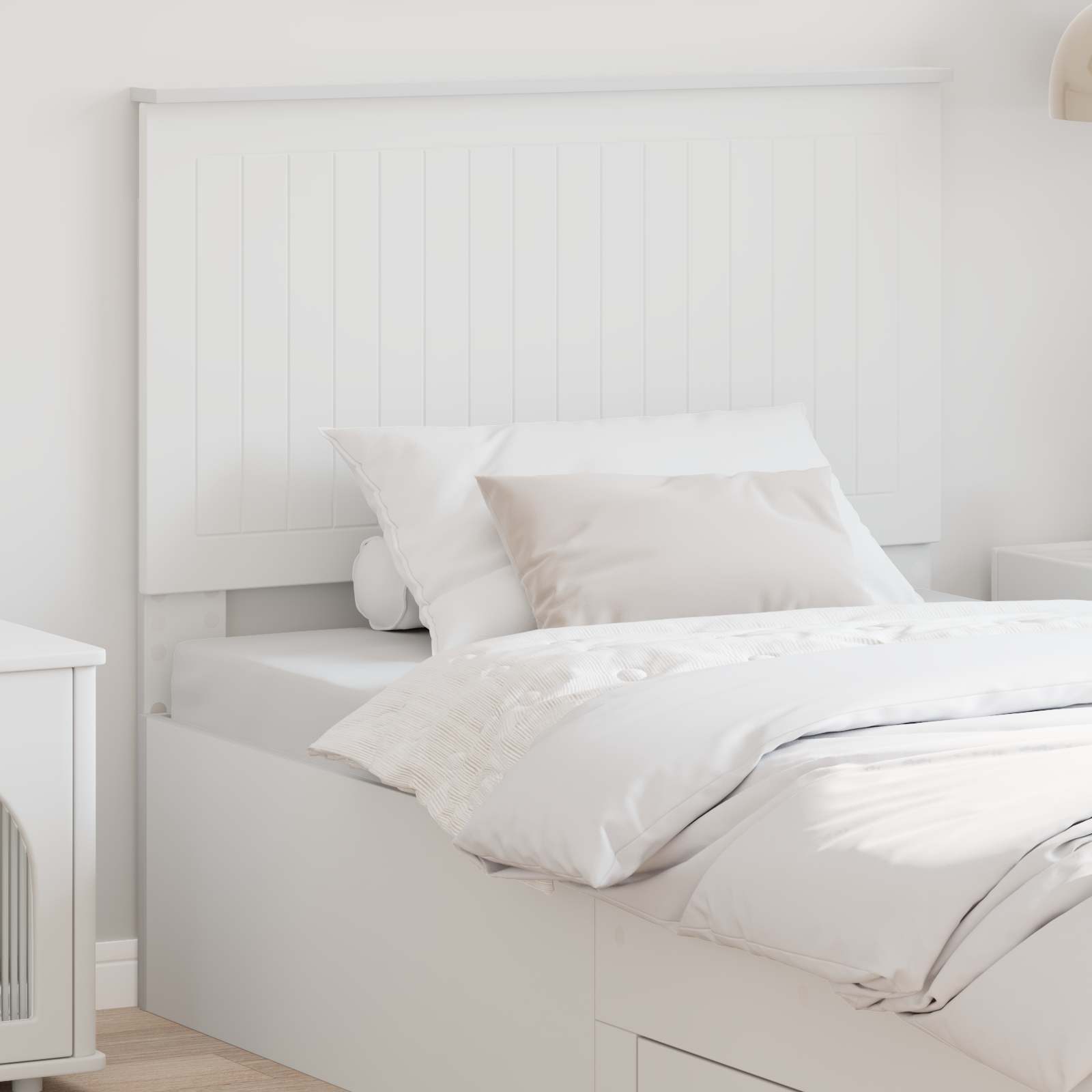 vidaXL Tête de lit avec lattes Blanc 100 cm Bois d'ingénierie