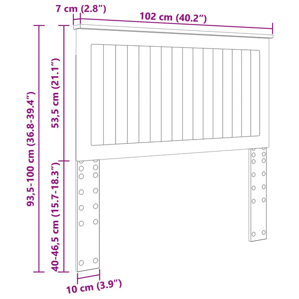 Kopfteil Braun Eiche 100 cm