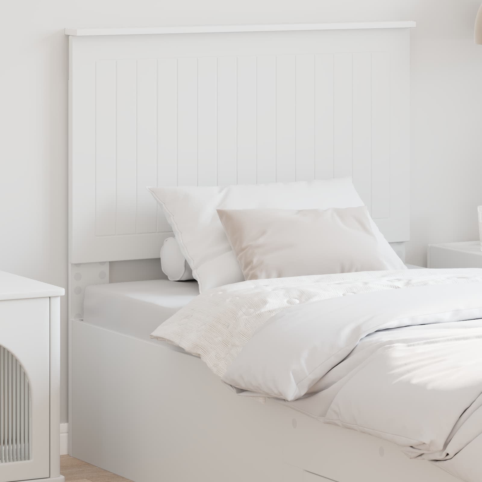 vidaXL Tête de lit avec tête de lit Blanc 90 cm Bois d'ingénierie