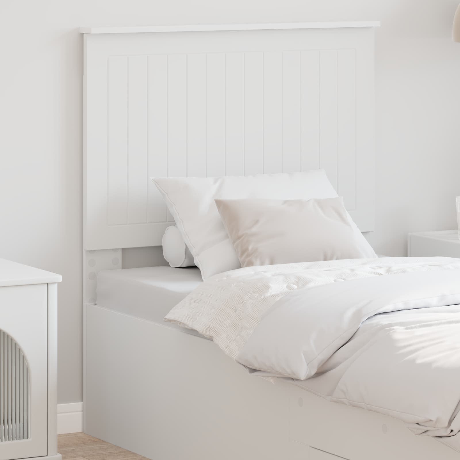 vidaXL Tête de lit avec lattes Blanc 80 cm Bois d'ingénierie