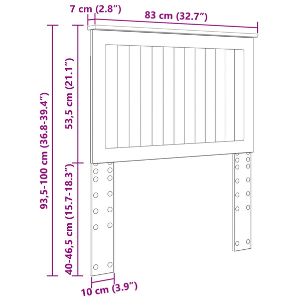 Glänzend Weißes Kopfteil 80 cm