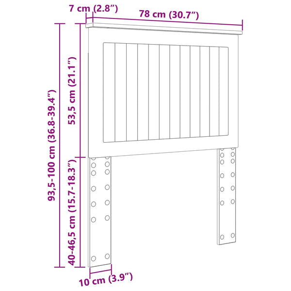 vidaXL Tête de lit avec panneau de lit Blanc brillant 75 cm Bois d'ingénierie