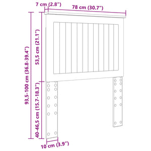 Kopfteil Geräucherte Eiche 75 cm