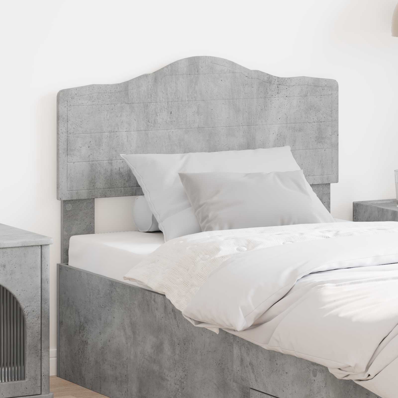 Kopfteil Beton Grau Holzwerkstoff