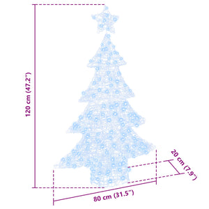 Acryl Weihnachtsbaum 120cm mit 100 LED