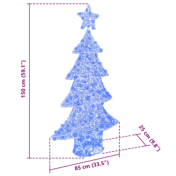 Blauer LED Weihnachtsbaum Acryl 150cm