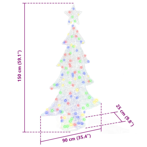Mehrfarbiger LED Weihnachtsbaum Acryl 150cm