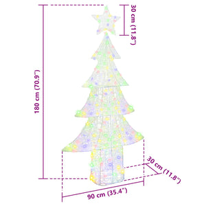 Weihnachtsbaum mit LEDs Mehrfarbig 180 cm