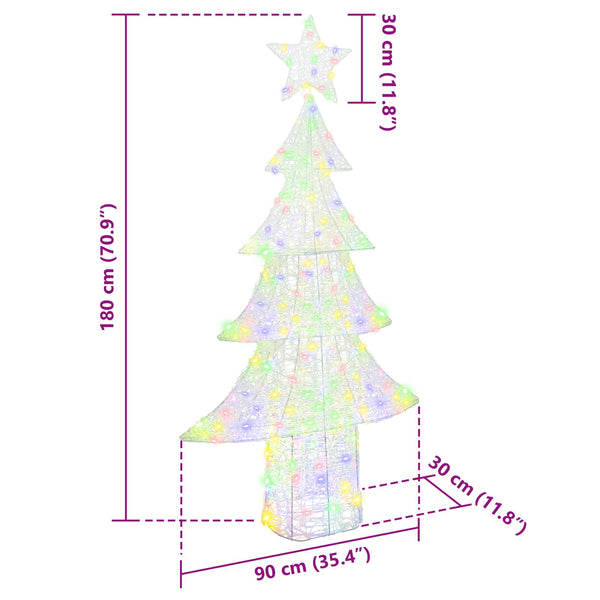 Weihnachtsbaum mit LEDs Mehrfarbig 180 cm