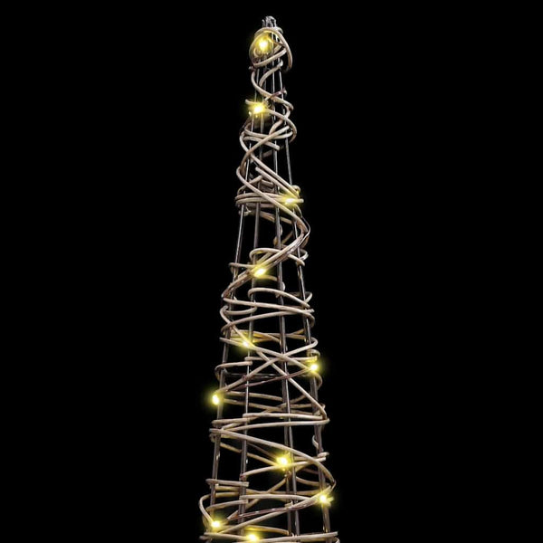 Weihnachtsbaum 3er Set Warmweiß Rattan 80cm