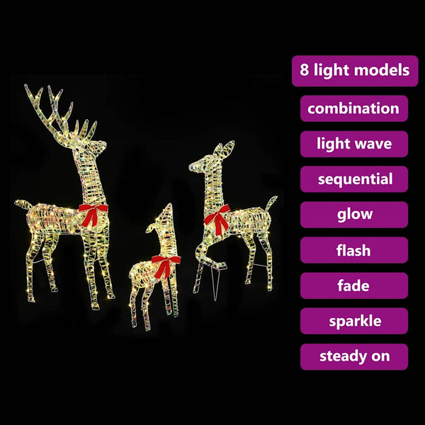 LED Rentierfamilie 3er Set Warmweiß