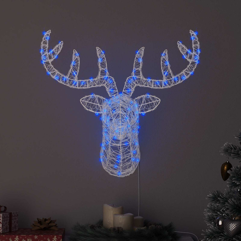 Blauer Rentierkopf mit 140 LEDs