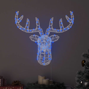Blauer Rentierkopf mit 140 LEDs