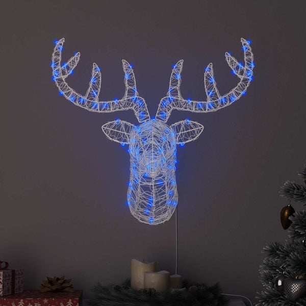 Blauer Rentierkopf mit 140 LEDs