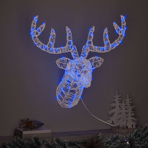Blauer Rentierkopf mit 140 LEDs