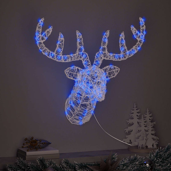 Blauer Rentierkopf mit 140 LEDs
