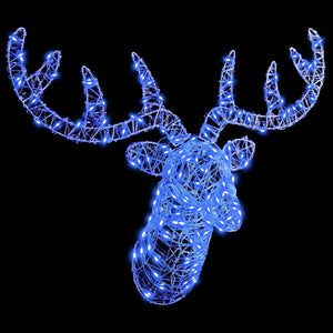 Blauer Rentierkopf mit 140 LEDs