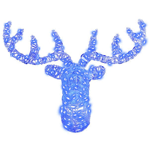 Blauer Rentierkopf mit 140 LEDs