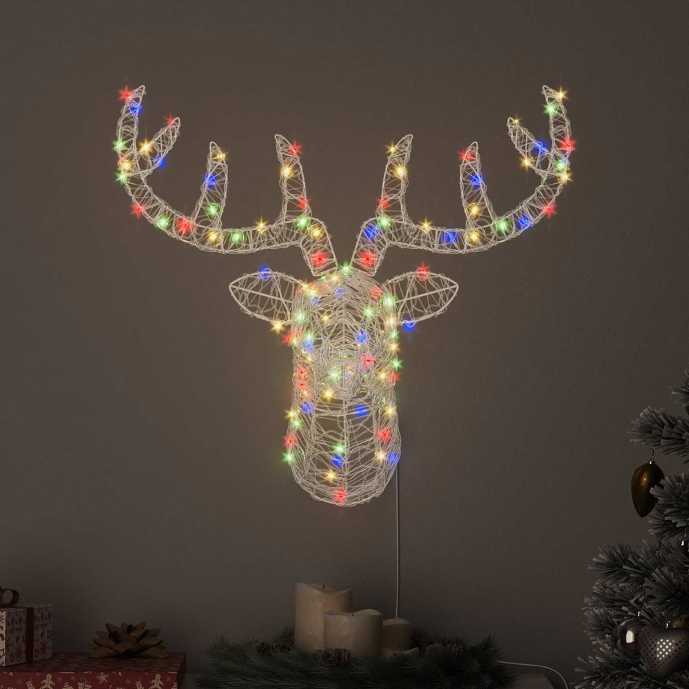 Bunter LED Rentierkopf aus Acryl