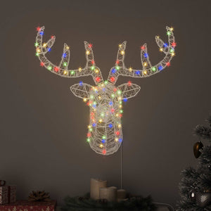 Bunter LED Rentierkopf aus Acryl