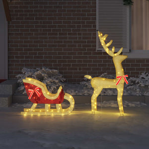 Rentier Schlitten Warmweiß Weihnachtsdeko