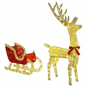 Rentier Schlitten Warmweiß Weihnachtsdeko