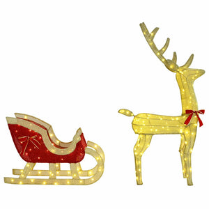 Rentier Schlitten Warmweiß Weihnachtsdeko