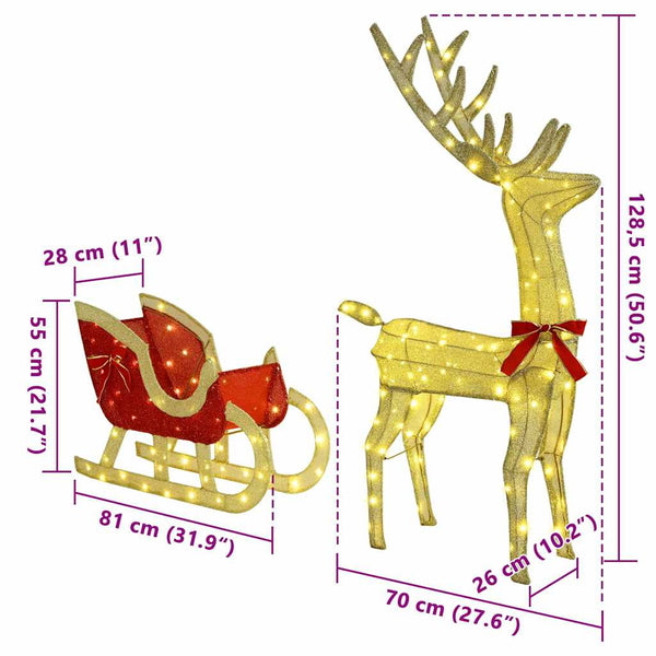 Rentier Schlitten Warmweiß Weihnachtsdeko