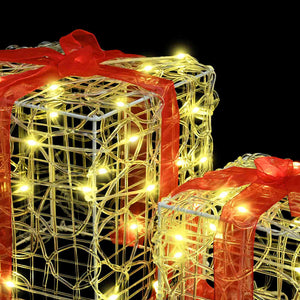LED Geschenkboxen 3er Set Warmweiß
