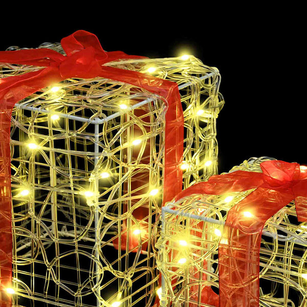 LED Geschenkboxen 3er Set Warmweiß