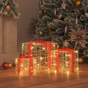 LED Geschenkboxen 3er Set Warmweiß